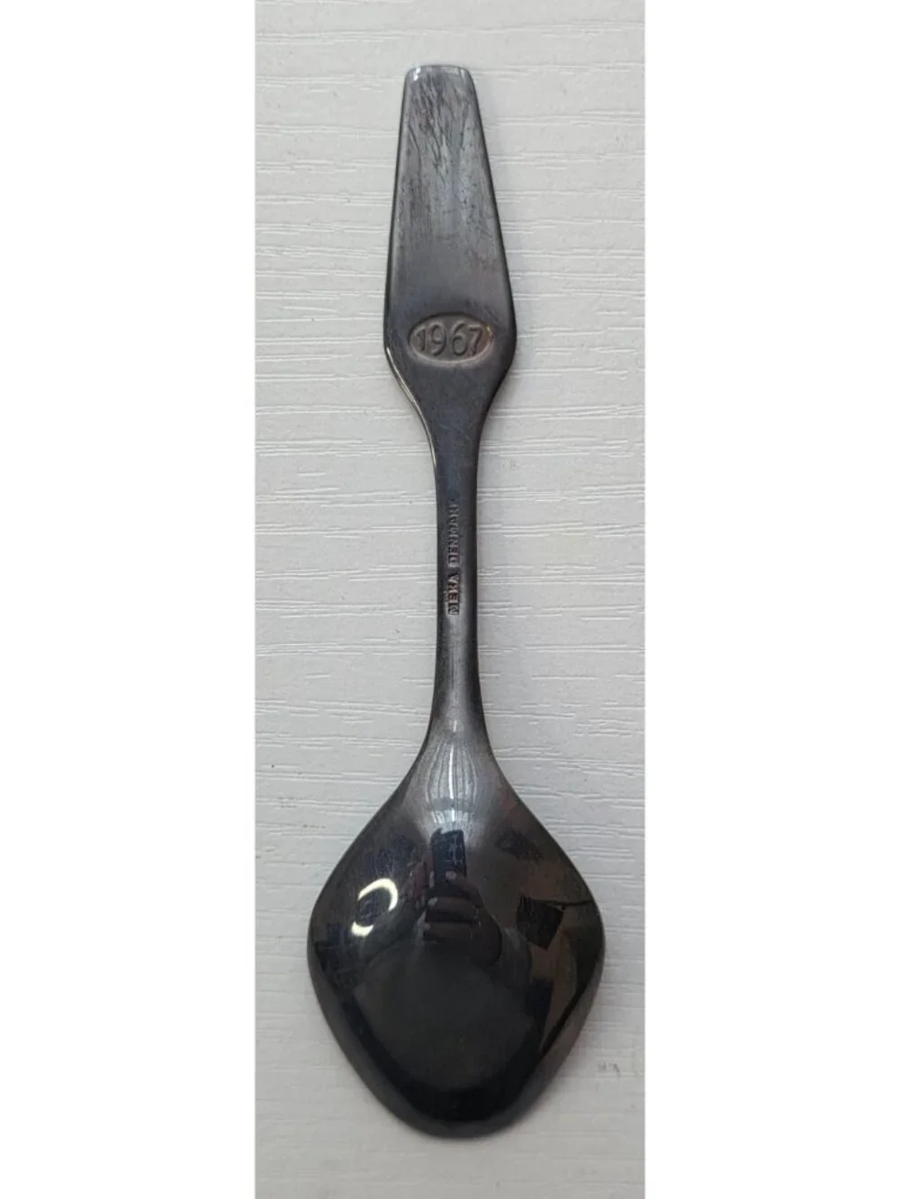 Vintage 1967 Meka Denmark Christmas Spoon - Enamel Angel Design w/ Original Box